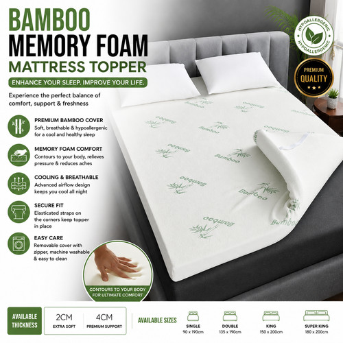 Bamboo memory foam mattress - bamboo,